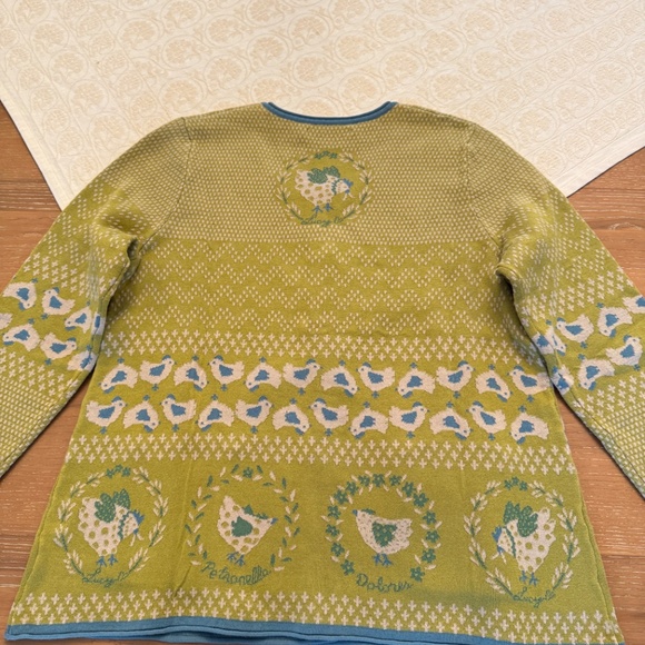 Gudrun Sjöden Charming CHICKEN Print Cardigan – NWOT - Picture 9 of 15